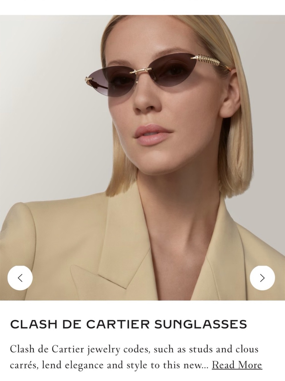 Authentic 💯Cartier Clash de Cartier Chain Sunglasses in Gold & Purple Like New